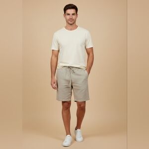 $88 The Men's Store Mens Linen 8" Shorts